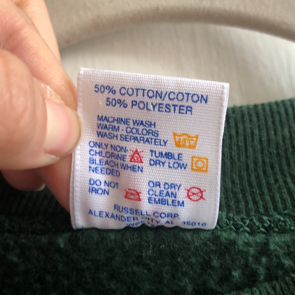 Jerzees Hand Embroidered Vintage Crew Neck Holiday Pullover Sweatshirt Large - Picture 10 of 10